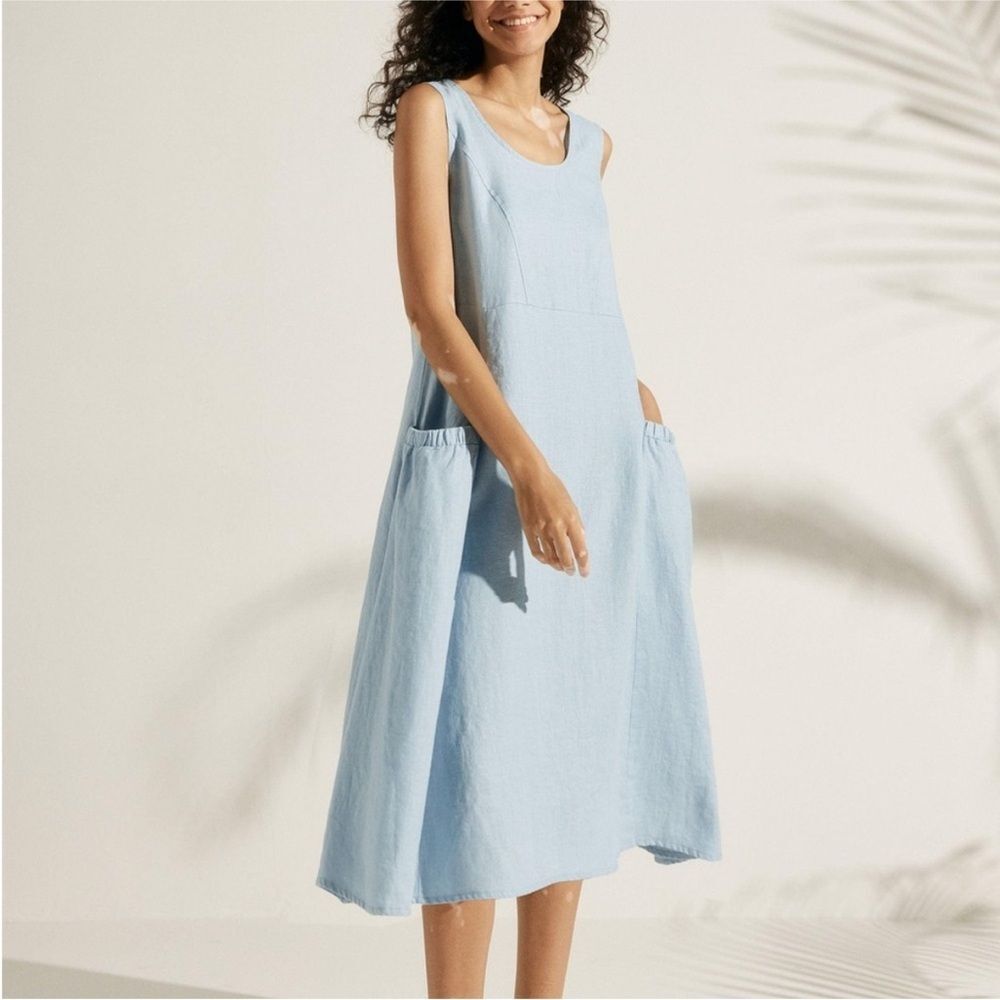 Lintico Giana Linen Swing Beach Tank Dress